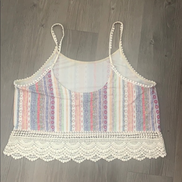 Multi-color striped crop tank! - Picture 2 of 3